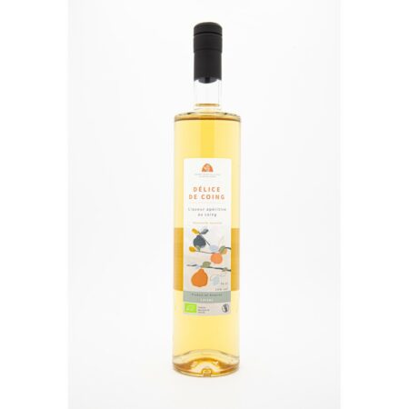 Bouteille de liqueur de coing artisanale – Spiritueux fruité et raffiné