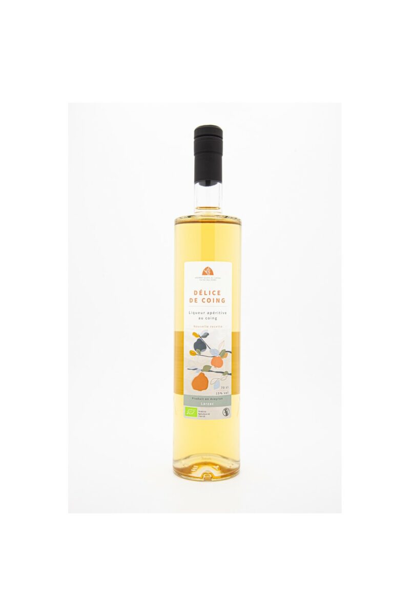 Bouteille de liqueur de coing artisanale – Spiritueux fruité et raffiné