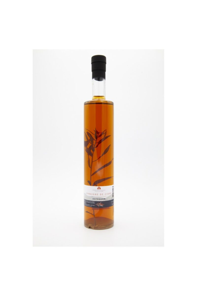 Bouteille de vinaigre de cidre à l’estragon – Assaisonnement naturel et parfumé