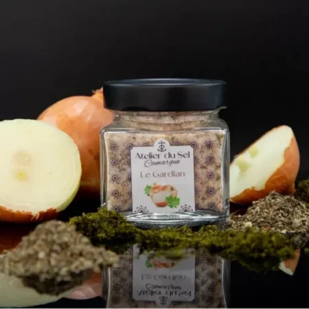 Pot de Sel de Camargue Le Gardian 200g – Mélange d’épices à la coriandre, oignon et origan